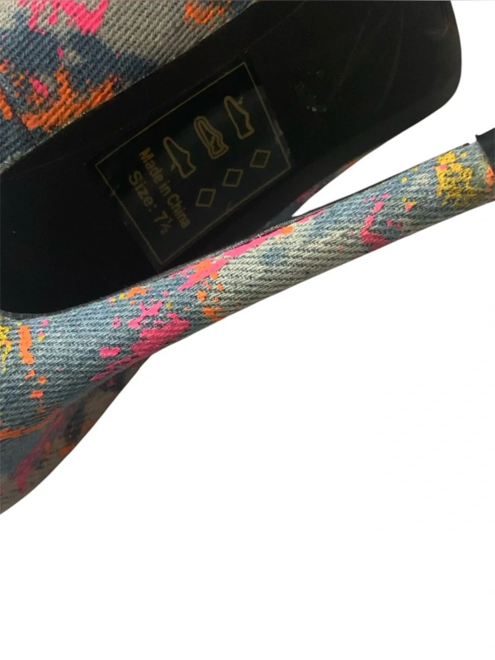 Shoe Republic LA Denim Paint Splatter Pumps